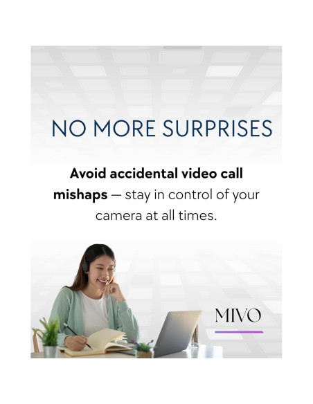 Cubierta de Webcam Deslizante Mivo - Paquete de 5, Ultra Delgado