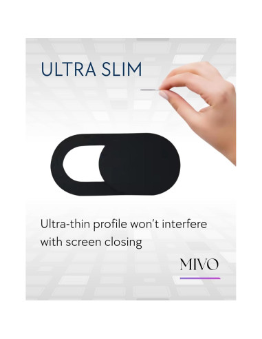 Cubierta de Webcam Deslizante Mivo - Paquete de 5, Ultra Delgado