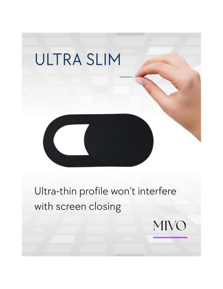 Cubierta de Webcam Deslizante Mivo - Paquete de 5, Ultra Delgado