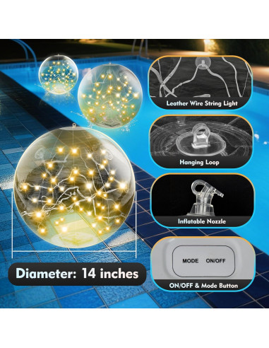 Luces Flotantes Solares WIND STAR, 35.56 cm, Paquete de 2