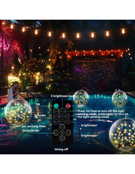 Luces Flotantes Solares WIND STAR, 35.56 cm, Paquete de 2