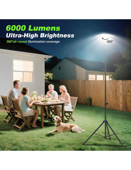 Linterna de Camping Clemas H6 Recargable 6000 Lúmenes 2.5 m