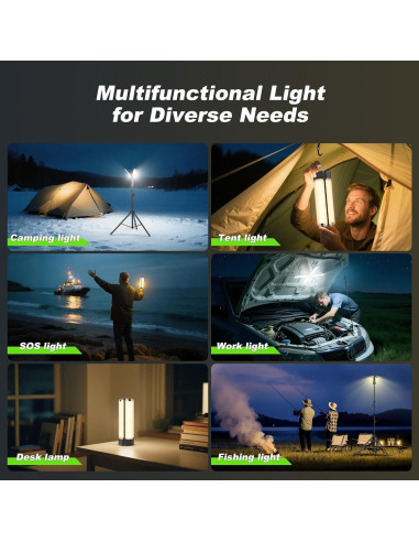 Linterna de Camping Clemas H6 Recargable 6000 Lúmenes 2.5 m