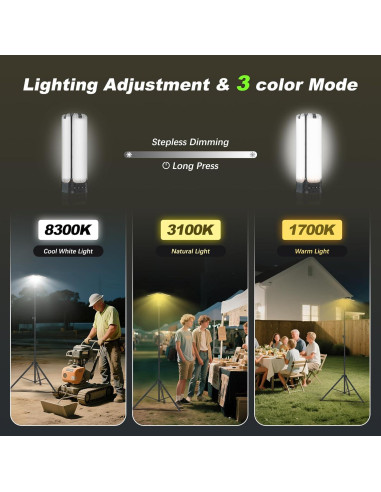 Linterna de Camping Clemas H6 Recargable 6000 Lúmenes 2.5 m