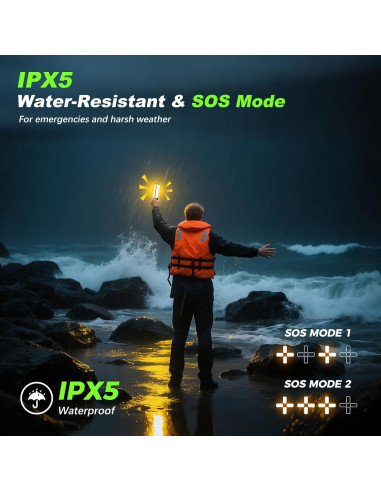 Linterna de Camping Clemas H6 Recargable 6000 Lúmenes 2.5 m