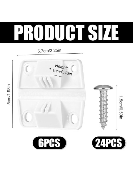 Kit de 6 Bisagras de Plástico para Nevera NQEUEPN con Tornillos