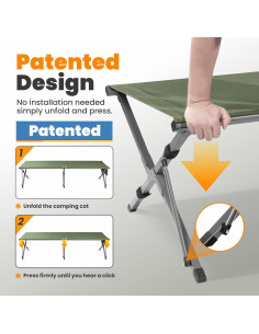 Cama de Camping Plegable Join Nature Verde 208x81cm 204kg 2