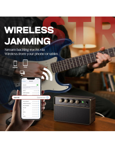 Amplificador de guitarra AKLOT Volt-XII 10W portátil recargable