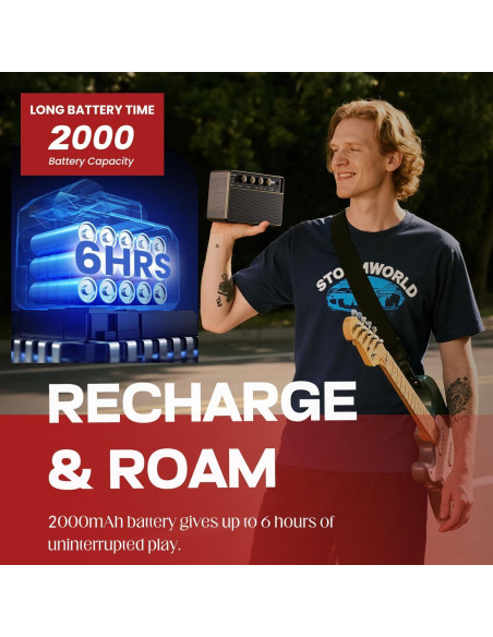 Amplificador de guitarra AKLOT Volt-XII 10W portátil recargable