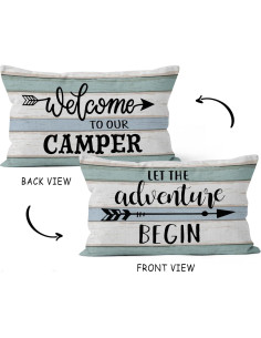 Funda de Almohada Decorativa HIWX 30x50 cm Franela Rústica 2