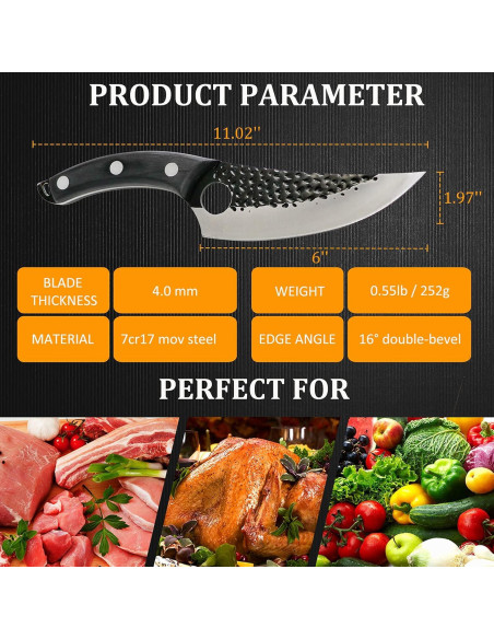 Cuchillo de Deshuese Forjado NWESTUN 15.24 cm Acero Carbono