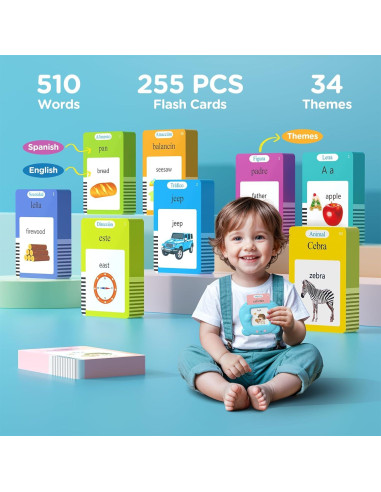 Tarjetas de Flash Bilingües ERRJUTSS 510 Palabras Azul