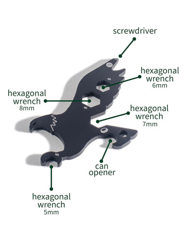Multiherramienta Llaveros PMR EXPORTS Águila y Llave - 2 Piezas
