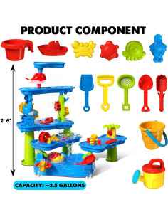 Mesa de Agua CozyBomB para Niños 3-8 Años 0.76 m 9.46 L 2