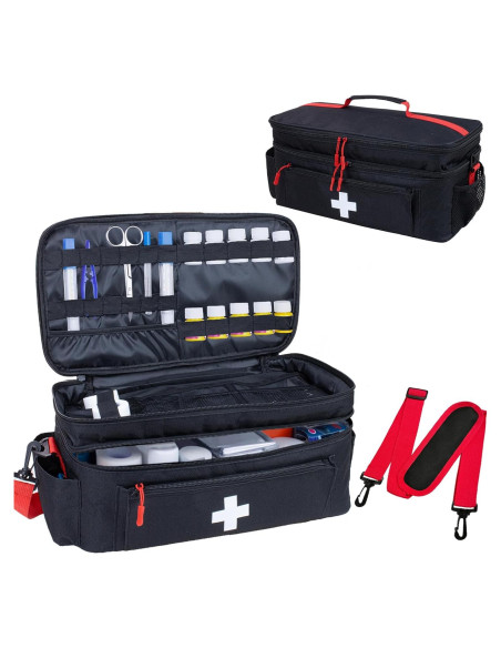 Bolsa de Primeros Auxilios Grande ALSLEA Negra 40.6x24.1x17.8 cm
