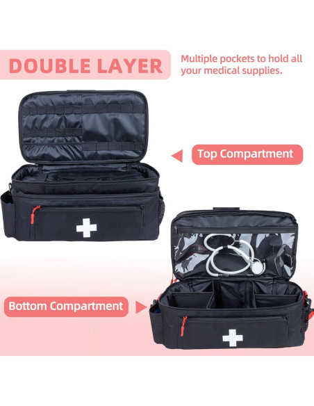 Bolsa de Primeros Auxilios Grande ALSLEA Negra 40.6x24.1x17.8 cm