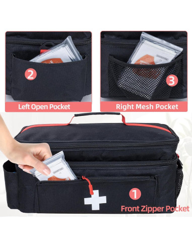 Bolsa de Primeros Auxilios Grande ALSLEA Negra 40.6x24.1x17.8 cm