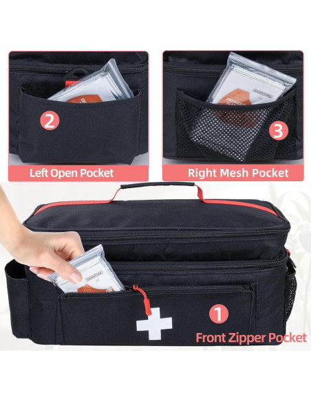 Bolsa de Primeros Auxilios Grande ALSLEA Negra 40.6x24.1x17.8 cm