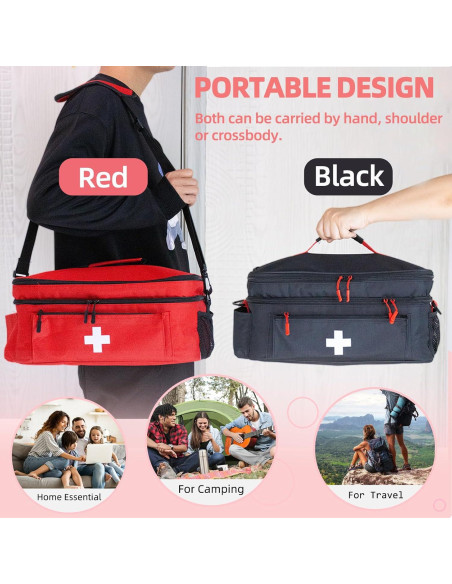 Bolsa de Primeros Auxilios Grande ALSLEA Negra 40.6x24.1x17.8 cm