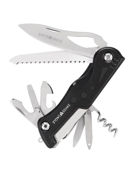 Cuchillo Suizo Multi Herramienta Swiss Eagle 12 en 1 Negro