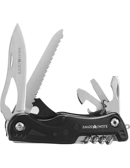 Cuchillo Suizo Multi Herramienta Swiss Eagle 12 en 1 Negro