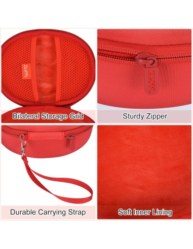 Funda Dura EVA para Auriculares Beats Solo 3/2 y Studio Pro - Rojo