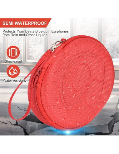 Funda Dura EVA para Auriculares Beats Solo 3/2 y Studio Pro - Rojo