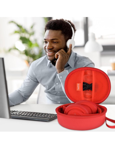 Funda Dura EVA para Auriculares Beats Solo 3/2 y Studio Pro - Rojo