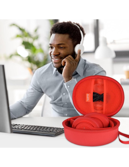 Funda Dura EVA para Auriculares Beats Solo 3/2 y Studio Pro - Rojo