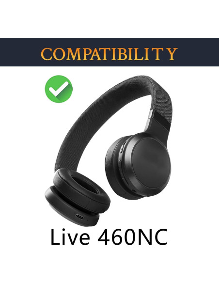 Almohadillas de Repuesto SOULWIT para Auriculares JBL Live 460NC - Negro