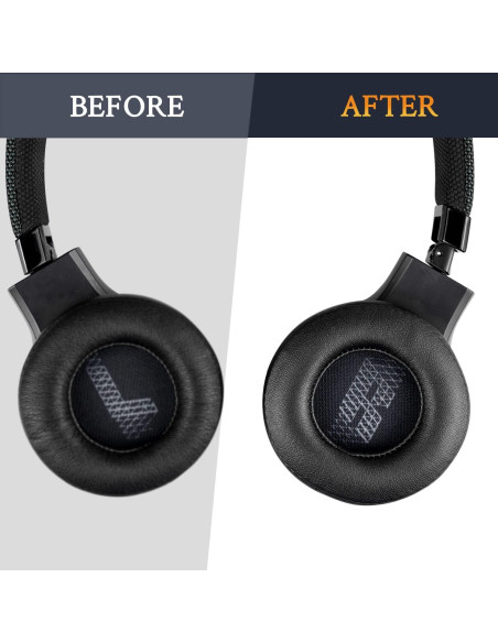 Almohadillas de Repuesto SOULWIT para Auriculares JBL Live 460NC - Negro