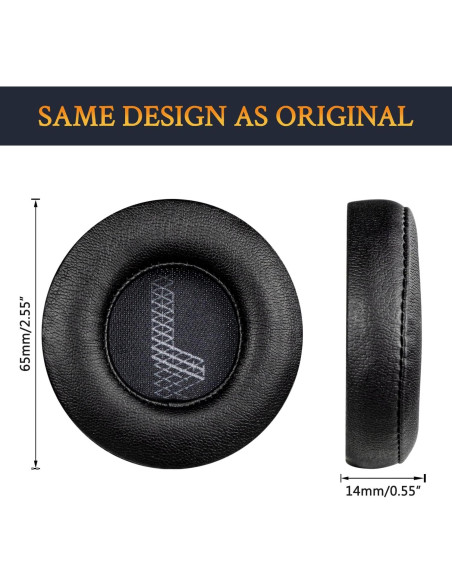 Almohadillas de Repuesto SOULWIT para Auriculares JBL Live 460NC - Negro