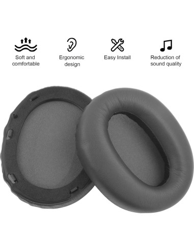 Almohadillas de Reemplazo Edifier W820NB Negro Cuero Sintético