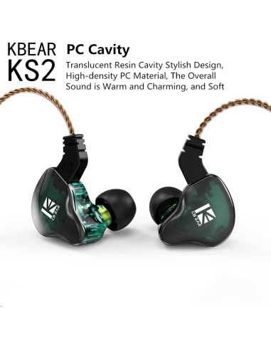Auriculares KBEAR KS2 HiFi In-Ear 1BA 1DD con Micrófono