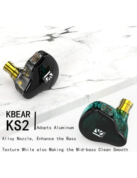 Auriculares KBEAR KS2 HiFi In-Ear 1BA 1DD con Micrófono