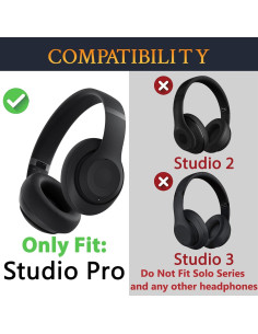 Almohadillas de Gel Refrigerante SOULWIT para Auriculares Beats Studio Pro - Tormenta Roja 2