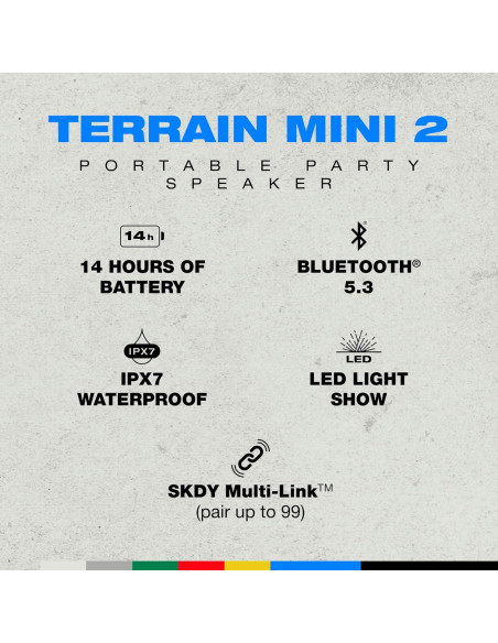 Altavoz Bluetooth Inalámbrico Skullcandy Terrain Mini 2 IPX7 Altavoz Bluetooth Inalámbrico Skullcandy Terrain Mini 2 IPX7