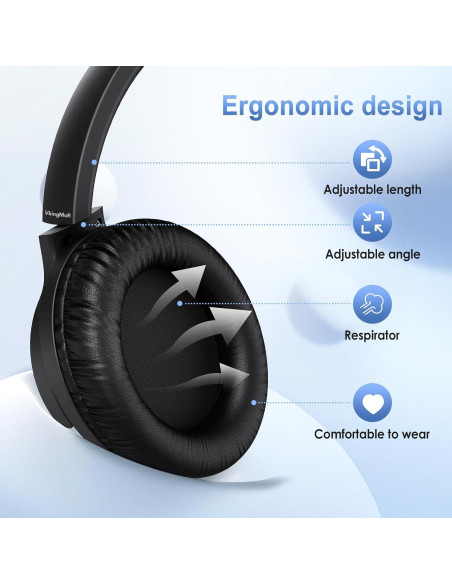 Auriculares USB-C VkingMoR VK-126AB-US con micrófono, sonido HD