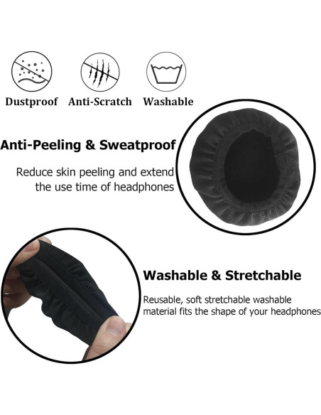 Cubiertas de Auriculares Adhiper, 2 Pares Lavables y Elásticas Cubiertas de Auriculares Adhiper, 2 Pares Lavables y Elásticas