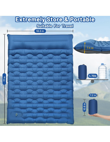 Colchón Doble Inflable Oramoose 6" para Camping y Senderismo