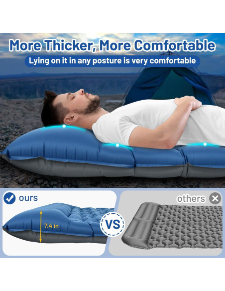 Colchón Doble Inflable Oramoose 6" para Camping y Senderismo