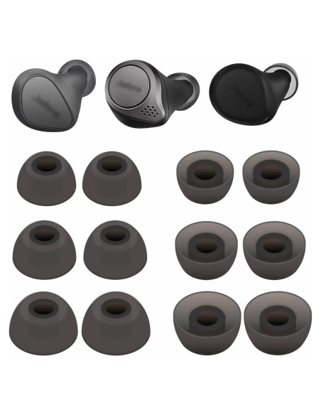 6 Pares Puntas de Silicona Jabra Elite 3/4/7 Pro/Active Gris