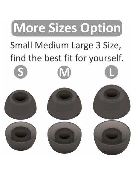 6 Pares Puntas de Silicona Jabra Elite 3/4/7 Pro/Active Gris