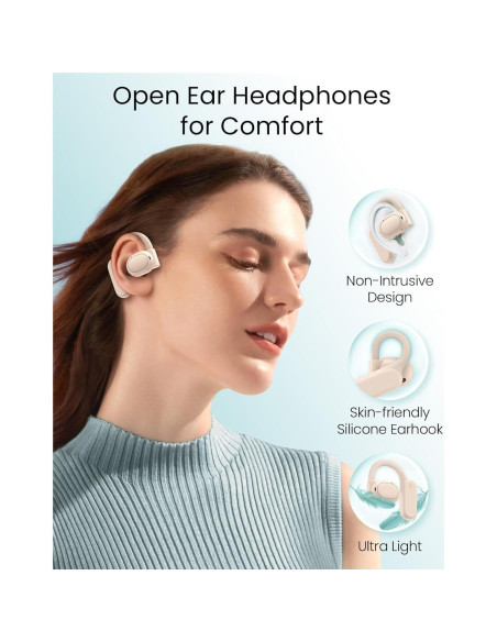 Auriculares Inalámbricos TAGRY K08 Bluetooth 5.3 IPX7 80Hrs Beige Auriculares Inalámbricos TAGRY K08 Bluetooth 5.3 IPX7 80Hrs Beige