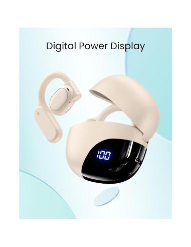 Auriculares Inalámbricos TAGRY K08 Bluetooth 5.3 IPX7 80Hrs Beige