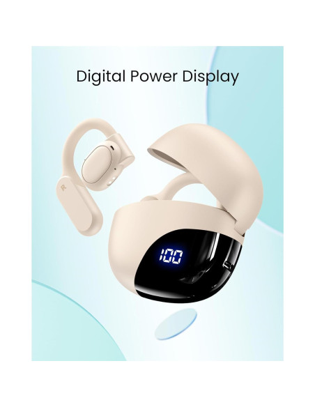 Auriculares Inalámbricos TAGRY K08 Bluetooth 5.3 IPX7 80Hrs Beige Auriculares Inalámbricos TAGRY K08 Bluetooth 5.3 IPX7 80Hrs Beige