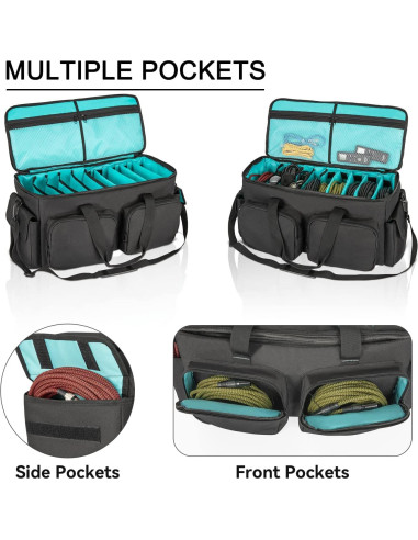 Bolsa de Cables DJ Saviour Azul - Acolchada y Ajustable