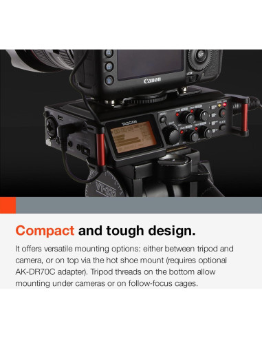 Grabadora de audio TASCAM DR-70D 4 canales XLR/TRS negra