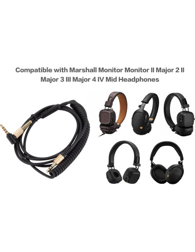 Cable de audio de reemplazo UNCLE LIGHT para auriculares Marshall 1.22m