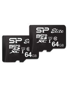 Silicon Power Elite 64GB microSDXC 2-Pack con Adaptador